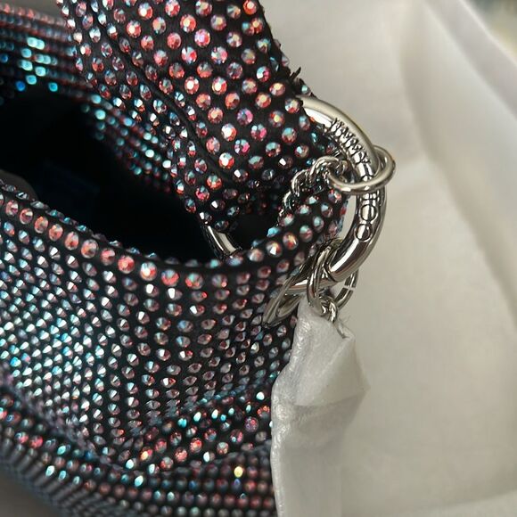 Jimmy Choo Bonny All Over Crystal Mini Top Handle Bag Hot Pink NWT - Picture 6 of 13